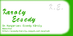 karoly ecsedy business card